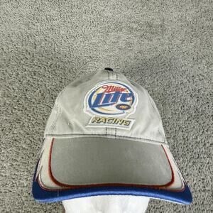 Rusty Wallace Hat Cap Mens One Size Gray Miller Lite NASCAR Racing Chase Penske